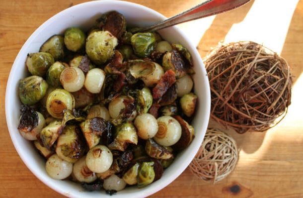 Baked Brussels Sprouts with Pearl Onions