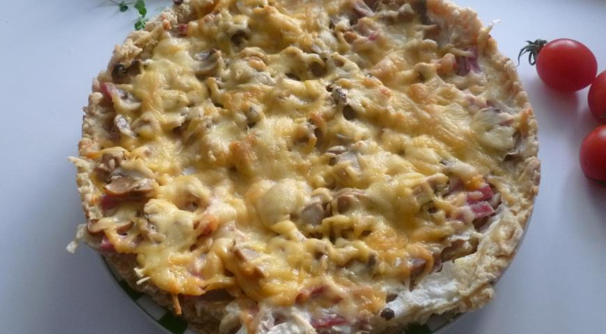 Quiche with Mushrooms, Ham and Chicken step 4