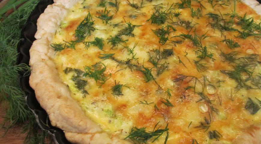 Quiche with Zucchini, Green Onions and Mint