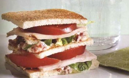 Double Ham and Tomato Sandwich