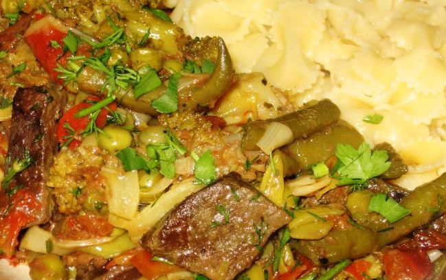 Stew with Liver and Broccoli