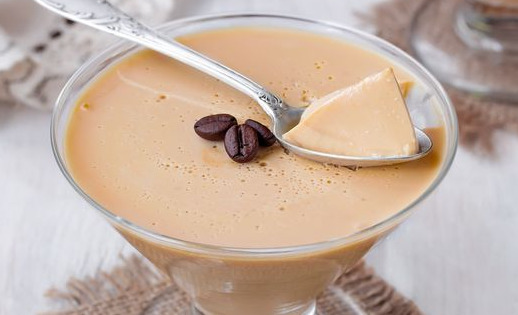 Dessert from Baked Milk with Fermented Baked Milk and Coffee