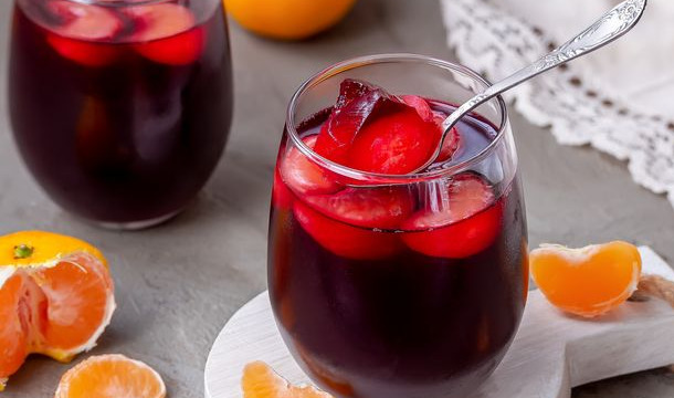 Hibiscus Jelly with Mandarin Slices
