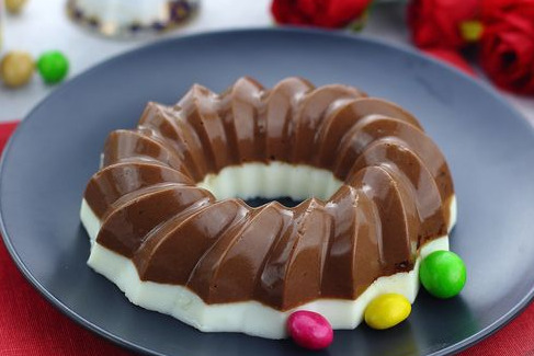 Two-Color Kefir Jelly with Cocoa