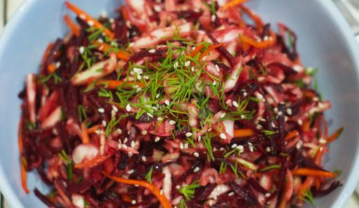 Cabbage, Fresh Beet and Carrot Salad