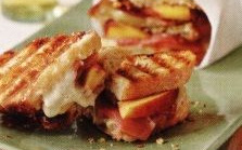 Hot Sandwiches with Ham and Peaches