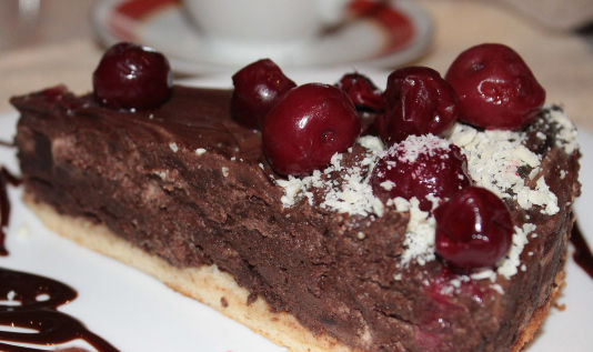 Chocolate Dessert with Cherries