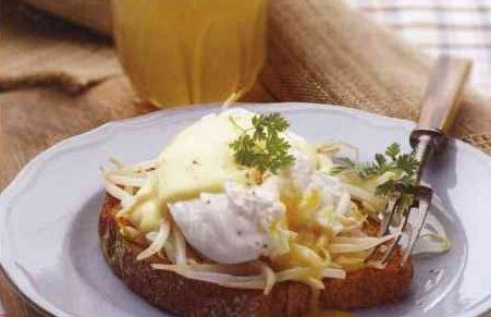 Sandwich with Soy Sprouts and Poached Egg