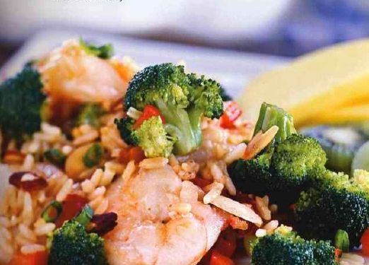 Stew of Rice, Vegetables and Shrimp