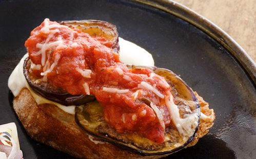 Bruschetta with Eggplant and Cheese