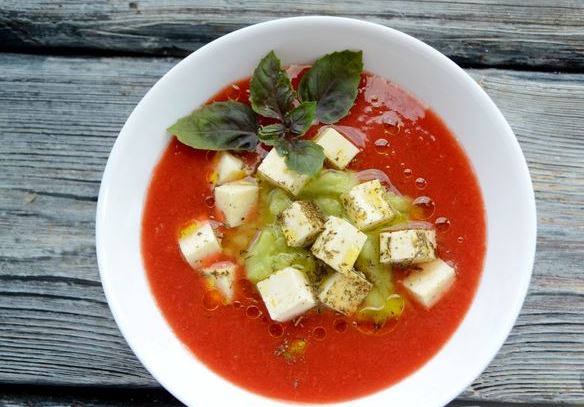 Cold Vegetable Smoothie Soup with Feta Cheese step 6