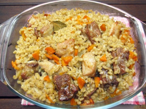 Pork Belly Baked with Pearl Barley step 12