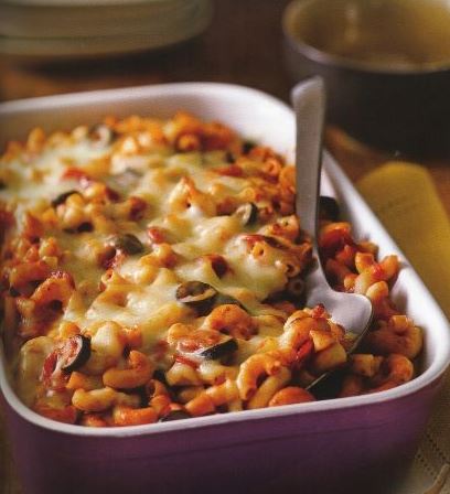 Pasta Baked with Pepperoni and Mozzarella