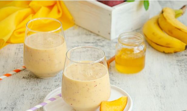 Peach Smoothie with Banana and Yogurt