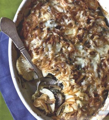 Potato Casserole with Mushrooms and Turnips