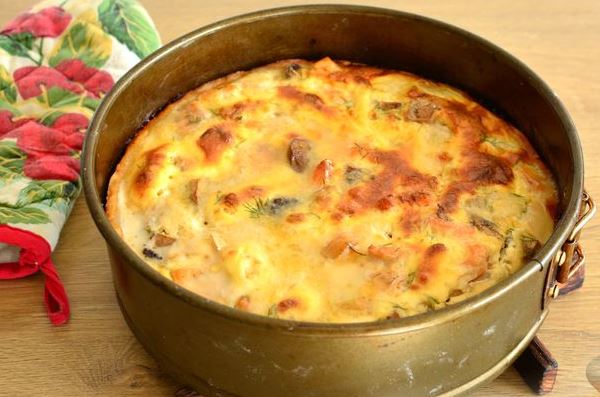 Quiche with Salmon and Mushrooms step 6