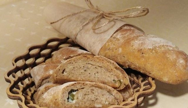 Rye Baguettes with Butter and Garlic