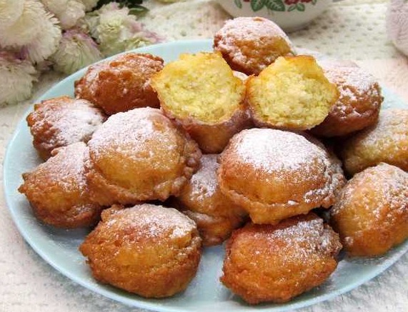 Curd Donuts with Coconut Flakes