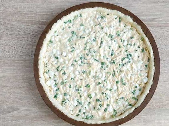 Open Pie with Cottage Cheese and cheese step 13