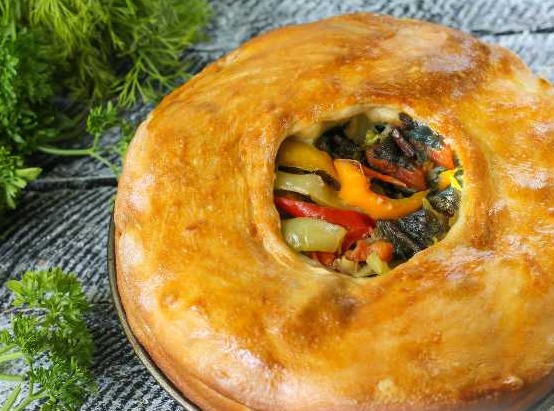 Lean Pie with Cabbage, Bell Peppers and Herbs step 7