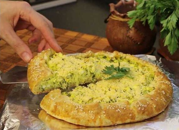 Pie with Cabbage, Eggs, Herbs and Cheese step 13
