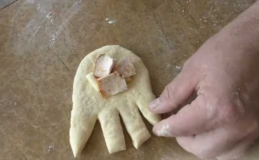 Yeast Dough Buns with Meat and Cheese step 10