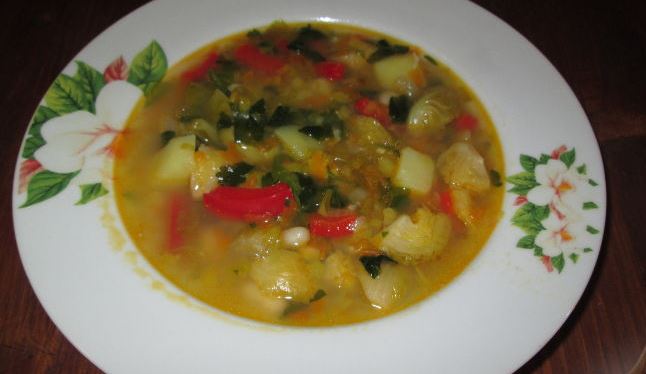 Vegetable Soup with Brussels Sprouts and Beans