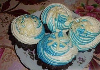 Chocolate Muffins with Sundae Cream