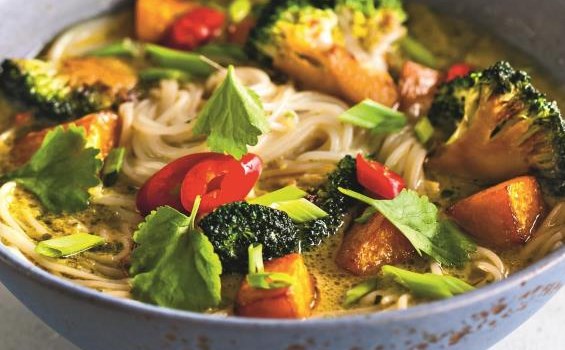 Asian Soup with Pumpkin and Broccoli