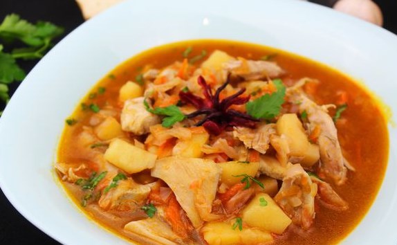 Borscht with Chicken and Hibiscus (no Beets)