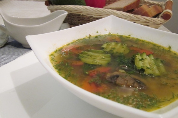 Lentil Soup with Mushrooms