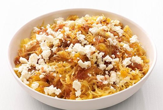 Vegetable Spaghetti with Feta Cheese