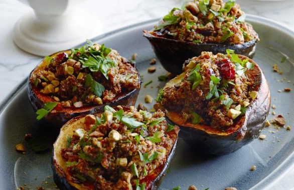 Vegetarian-Style Pumpkin Stuffed with Quinoa and Cranberries