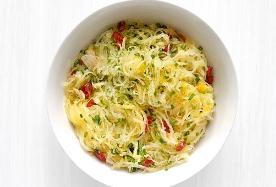 Yellow Squash with Garlic, Hot Peppers and Herbs
