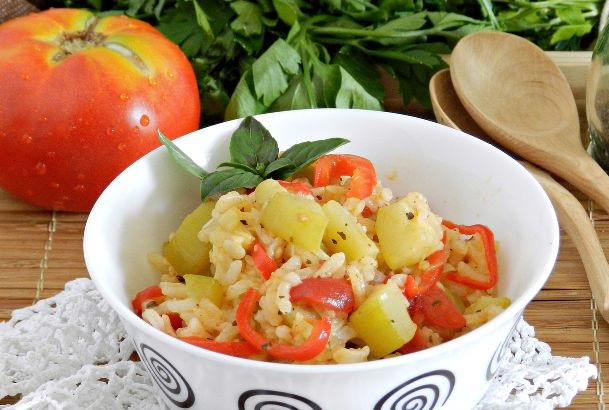 Zucchini Stewed with Rice