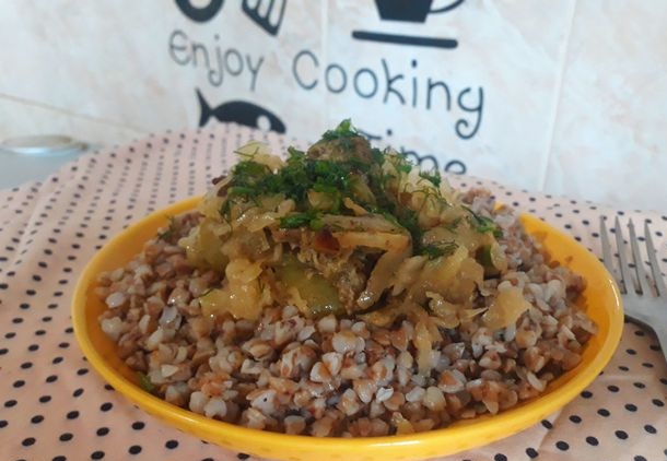 Pork Baked with Sauerkraut and Bell Pepper