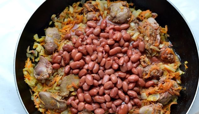 Chicken Liver Stewed with Canned Beans and Vegetables step 8