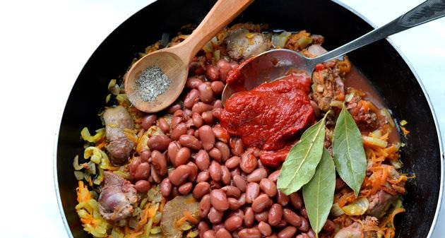 Chicken Liver Stewed with Canned Beans and Vegetables step 10