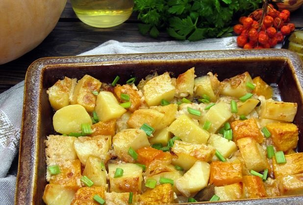 Baked Potatoes with Pumpkin in Kefir