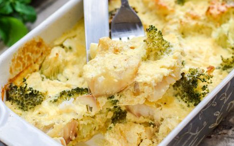 Pollock Baked with Broccoli