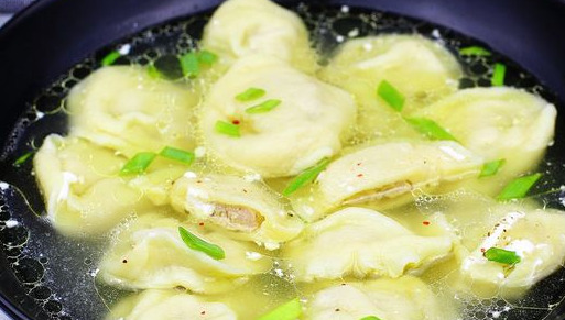 Dumplings with Chicken, in Broth