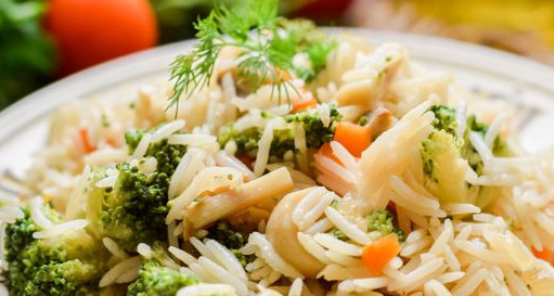 Rice with Mushrooms and Broccoli