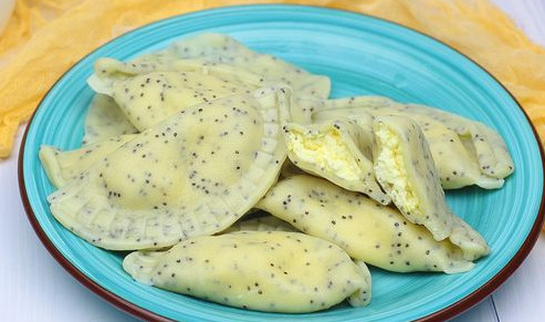 Poppy Dumplings with Curd Filling and Orange Zest