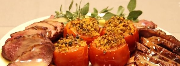 Mushroom-Stuffed Tomatoes Baked in the Oven