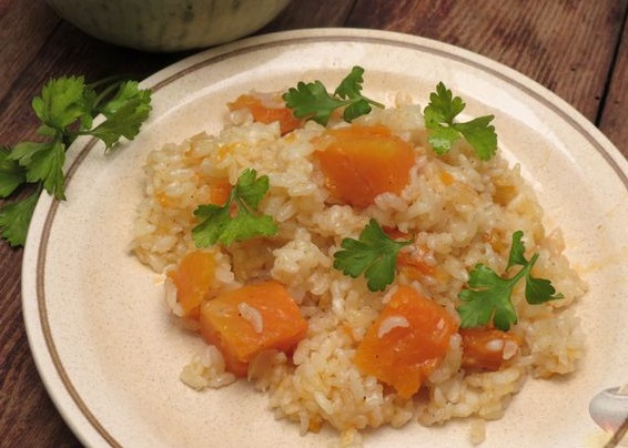 Rice with Pumpkin, in the Oven