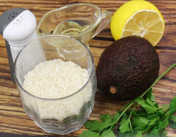 Rice with Avocado step 1