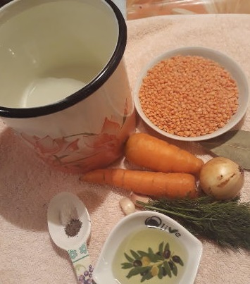 Lentils with Carrots and Onions step 1