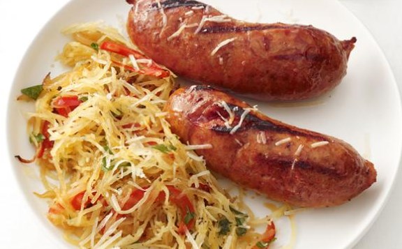 Yellow Squash with Italian Sausages