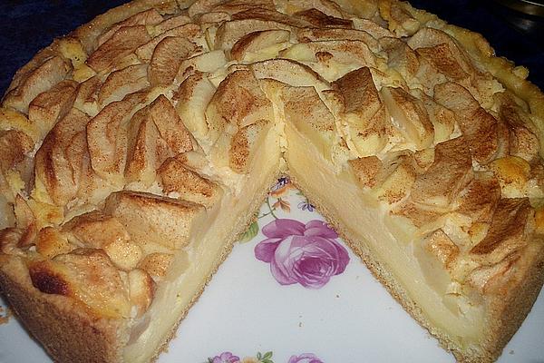 Apple Curd Cake with Sugar and Cinnamon