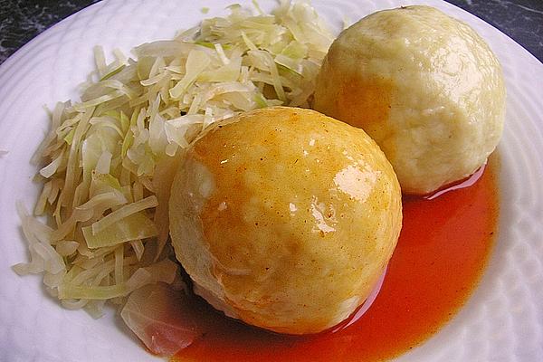 Austrian Sausage Dumplings Made from Potato Dough